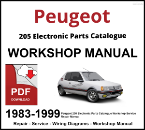 Peugeot 205 Electronic Parts Catalogue Workshop and Service Manual 1983-1999