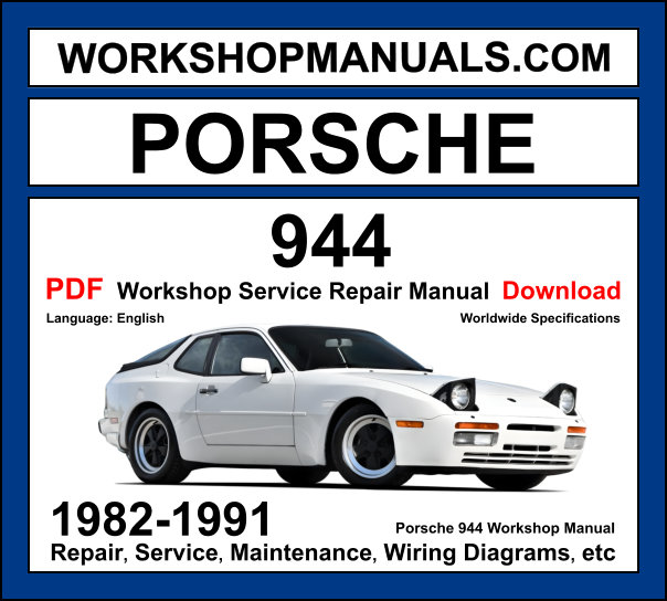 Porsche 944 1982-1991 workshop manual covering 2.5L 2.5L turbo and 3.0L inline-four petrol engines with service repair procedures and wiring diagrams