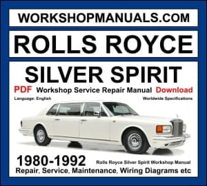 Rolls Royce Silver Spirit workshop manual 1980-1992 with 6.75L V8 luxury sedan repair and wiring diagrams PDF