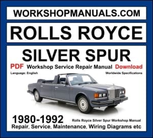 Rolls Royce Silver Spur workshop manual 1980-1992 with 6.75L V8 luxury sedan repair and wiring diagrams PDF