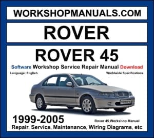 Rover 45 1999-2005 workshop manual covering 1.4L K-Series, 1.6L K-Series, 1.8L K-Series, and 2.0L TD diesel engines with repair procedures and wiring diagrams PDF download