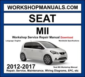 Seat Mii 2012-2017 workshop manual covering 1.0L MPI petrol engine with service repair procedures and wiring diagrams