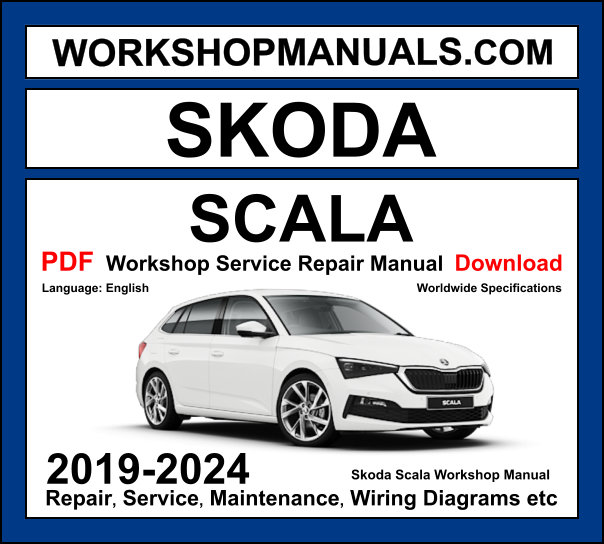 Skoda Scala 2019-2024 workshop manual covering 1.0L TSI and 1.5L TSI EVO turbo engines with repair procedures and wiring diagrams PDF download