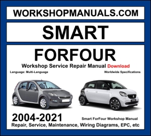 Smart ForFour 2004-2021 workshop manual covering W454 1.1L 1.3L 1.5L Mitsubishi engines and W453 0.9L turbo 1.0L engines with service repair procedures and wiring diagrams PDF download