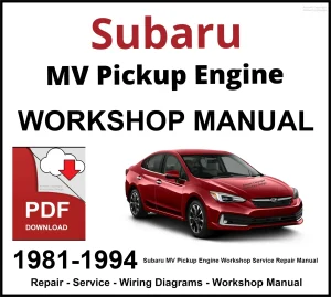 Subaru MV Pickup Engine Repair Manual 1981-1994 PDF