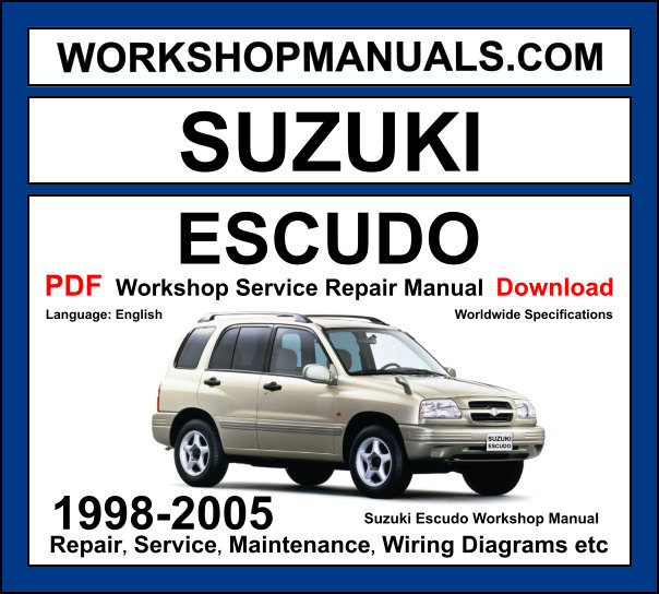 Suzuki Escudo Workshop Repair and Service Manual Download 1998-2005 PDF cover