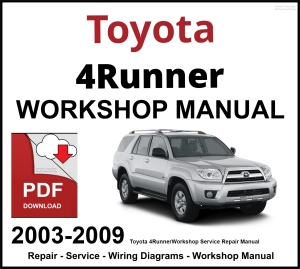 Toyota 4Runner 2003-2009 Workshop and Service Manual PDF