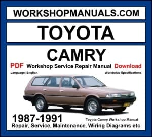Toyota Camry Workshop Manual 1987-1991 with 3S-FE 2VZ-FE V6 V20 sedan repair and wiring diagrams PDF