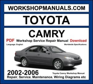 Toyota Camry workshop manual 2002-2006 with 2.4L 2AZ-FE and 3.0L V6 repair and wiring diagrams PDF