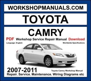 Toyota Camry workshop manual 2007-2011 with 6-speed automatic XV40 sedan repair and wiring diagrams PDF