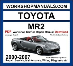 Toyota MR2 Spyder workshop manual 2000-2007 with 1.8L 1ZZ-FE mid-engine repair and wiring diagrams PDF