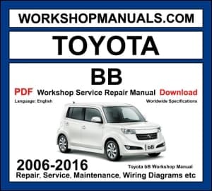 Toyota bB workshop manual 2006-2016 with 1.3L and 1.5L petrol engine repair procedures and wiring diagrams PDF