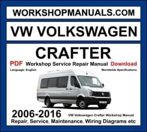 VW Volkswagen Crafter 2006-2016 workshop manual covering 2.0L TDI and 2.5L TDI diesel engines with service repair procedures and wiring diagrams