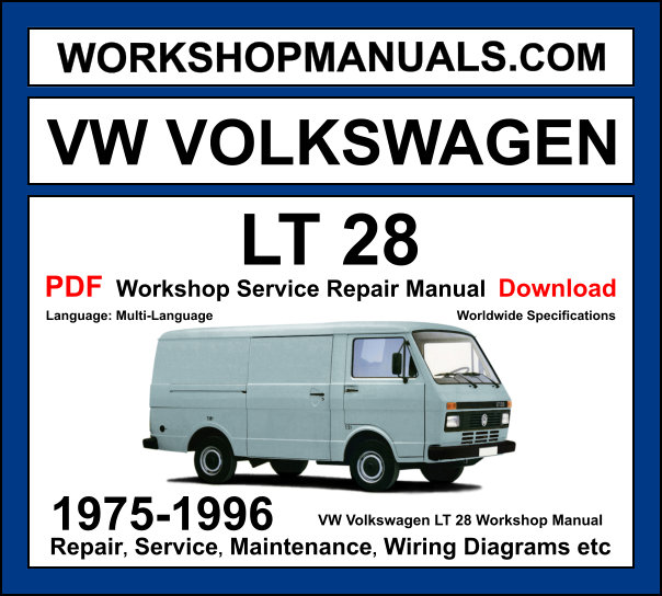 VW Volkswagen LT 28 Workshop Repair and Service Manual 1975-1996 Download PDF cover