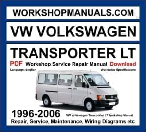 VW Volkswagen Transporter LT 1996-2006 workshop manual covering 2.5L TDI diesel and 2.8L TDI engines with repair and wiring diagrams PDF download
