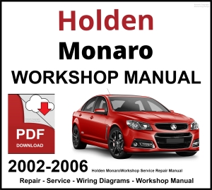 Holden Monaro 2002-2006 Workshop and Service Manual PDF