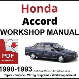 Honda Accord 1990-1993 Workshop and Service Manual PDF