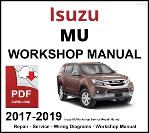 Isuzu MU-X D-Max Workshop and Service Manual 2017-2019 PDF