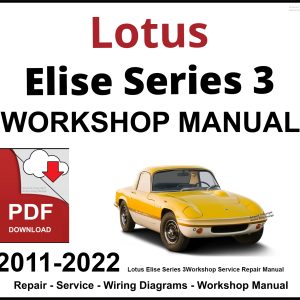 Lotus Elise Series 3 Workshop and Service Manual 2011-2022 PDF