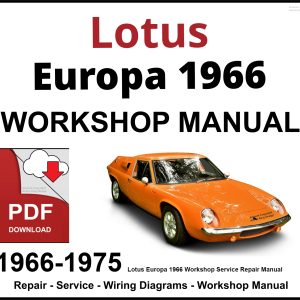 Lotus Europa 1966-1975 Workshop and Service Manual PDF