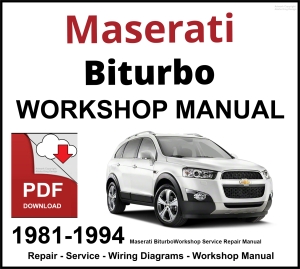 Maserati Biturbo 1981-1994 Workshop and Service Manual PDF