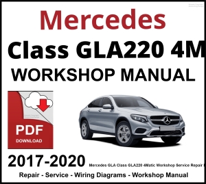 Mercedes GLA Class GLA220 4Matic 2017-2020 Workshop and Service Manual