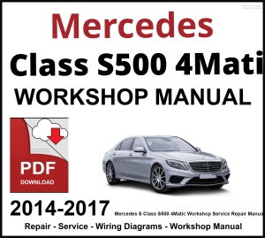 Mercedes S Class S500 4Matic 2014-2017 Workshop and Service Manual