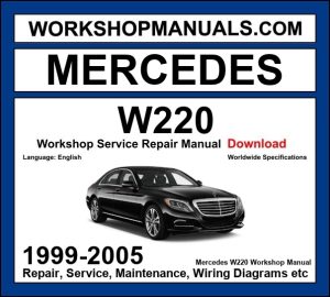 Mercedes S Class W220 1999-2005 workshop manual covering M112 V6 M113 V8 M137 V12 M113K AMG supercharged petrol and OM613 OM628 diesel engines with service repair procedures and wiring diagrams dealer software download