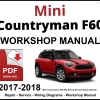 Mini Countryman F60 Workshop and Service Manual 2017-2018