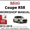 Mini Coupe R58 Workshop and Service Manual 2012-2015