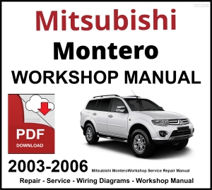 Mitsubishi Montero Workshop and Service Manual PDF