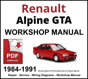 Renault Alpine GTA Workshop and Service Manual