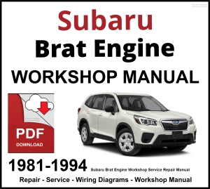 Subaru Brat Engine Repair Manual 1981-1994 PDF