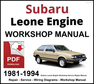 Subaru Leone Engine Repair Manual 1981-1994 PDF