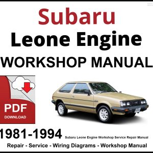 Subaru Leone Engine Repair Manual 1981-1994 PDF
