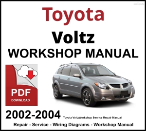 Toyota Voltz 2002-2004 Workshop and Service Manual PDF