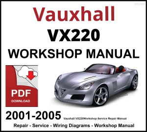 Vauxhall VX220 Workshop and Service Manual 2001-2005