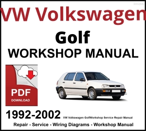 VW Volkswagen Golf 1992-2002 Workshop and Service Manual