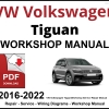 VW Volkswagen Tiguan 2016-2022 Workshop and Service Manual PDF