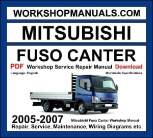Mitsubishi Fuso Canter Workshop Manual 2005-2007 with 4M50 diesel repair and wiring diagrams PDF