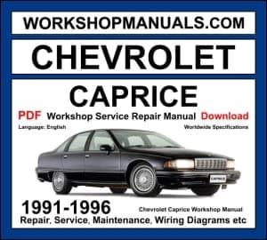 Chevrolet Caprice 1991-1996 Workshop Manual Download PDF