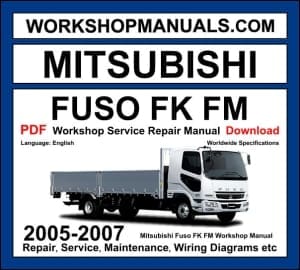 Mitsubishi Fuso FK FM 2005-2007 medium-duty truck workshop manual with 7.5L 6M60 diesel engine repair and wiring diagrams PDF