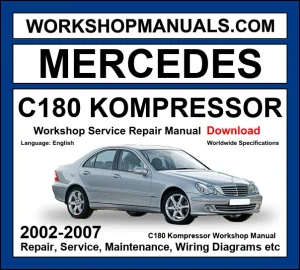 Mercedes C180 Kompressor W204 2008-2009 workshop manual covering 1.8L M271 supercharged four-cylinder engine with service repair procedures dealer software download