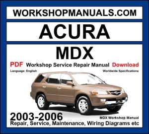Acura MDX 2003-2006 workshop manual download PDF cover