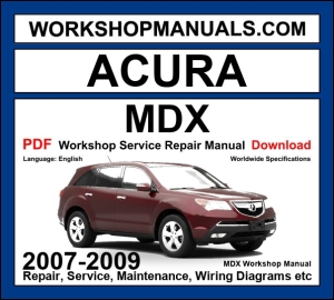 Acura MDX 2007-2009 workshop manual download PDF cover
