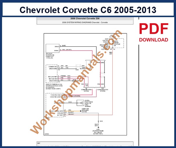 Preview sample page from the Chevrolet Corvette C6 factory service manual