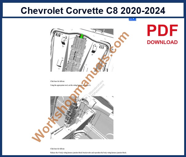 Preview sample page from the Chevrolet Corvette C8 factory service manual