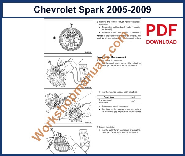 Preview wiring diagram from the Chevrolet Spark factory HTML manual