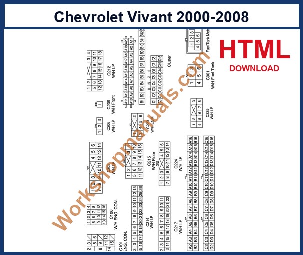 Preview wiring diagram from the Chevrolet Vivant factory HTML manual