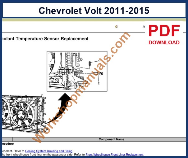 Preview sample page from the Chevrolet Volt factory service manual